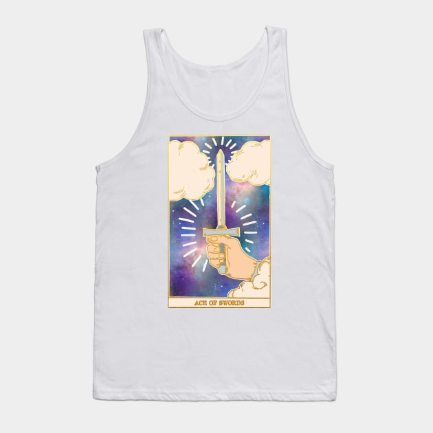 Ace Of Swords - Tarot Card Print - Minor Arcana Tank Top by annaleebeer